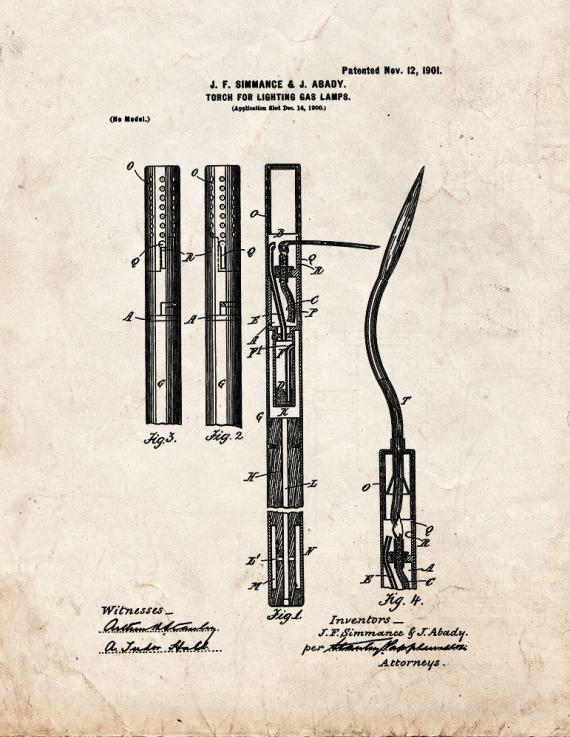 Torch for Lighting Gas-lamps Patent Print
