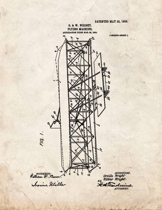 Flying Machine Patent Print