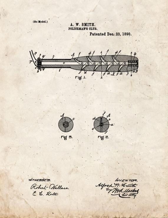 Policeman's Club Patent Print
