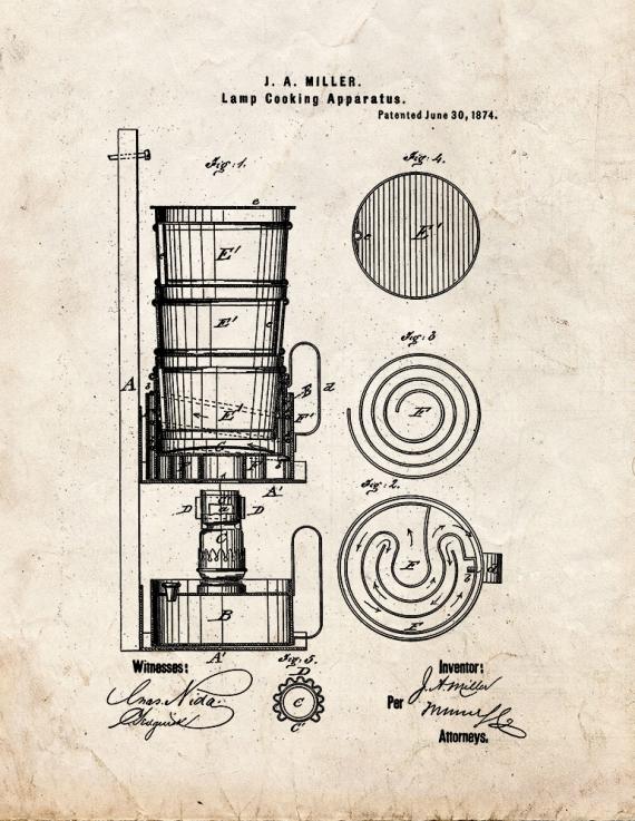 Lamp Cooking Apparatus Patent Print
