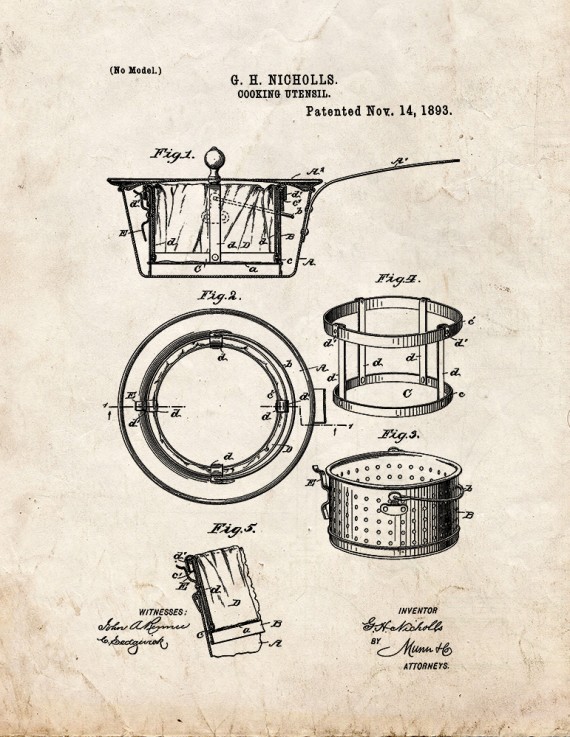 Cooking Utensil Patent Print