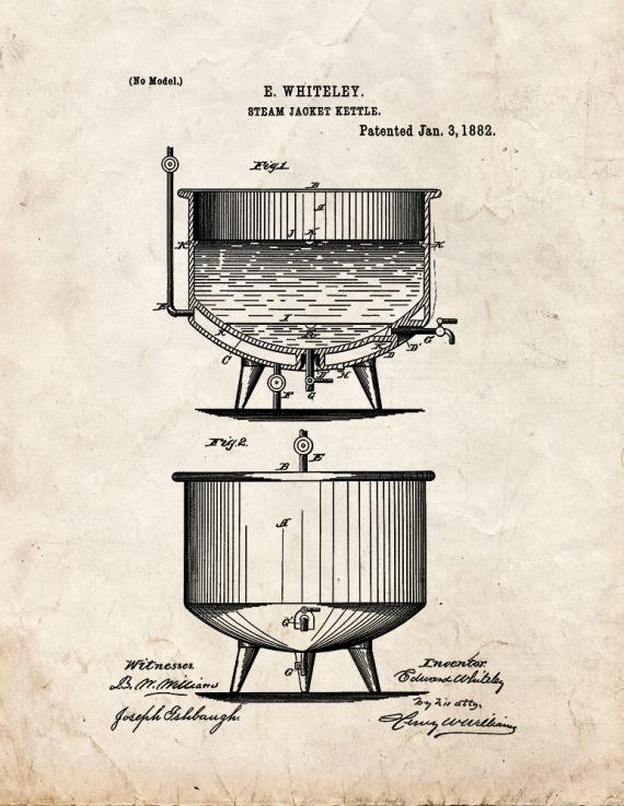 Steam Jacket Kettle Patent Print