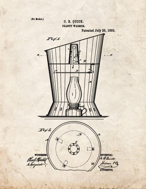 Peanut Warmer Patent Print