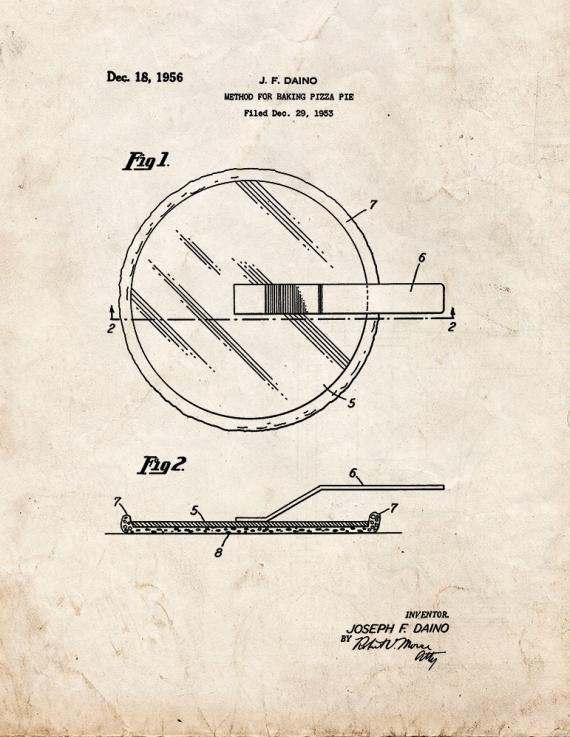 Method for Baking Pizza Pie Patent Print