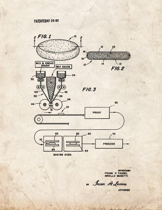 Process for Making Covered Pizza Patent Print