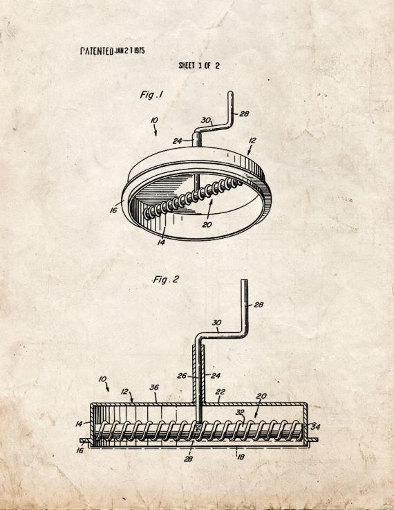 Pizza Sauce Spreader Patent Print