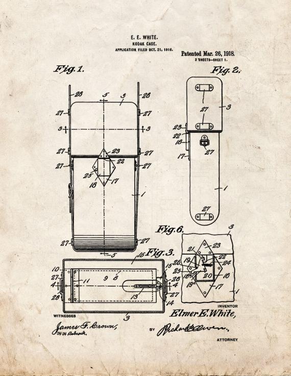 Kodak Camera Case Patent Print