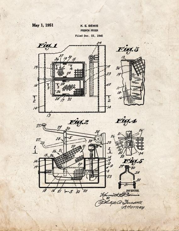 French Fryer Patent Print