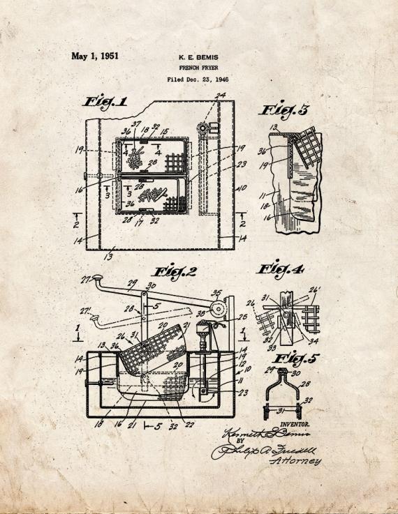 French Fryer Patent Print