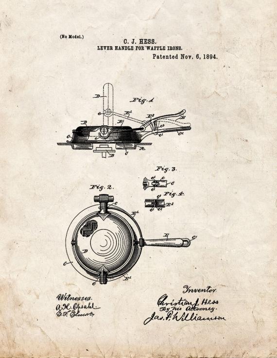Waffle Iron Patent Print