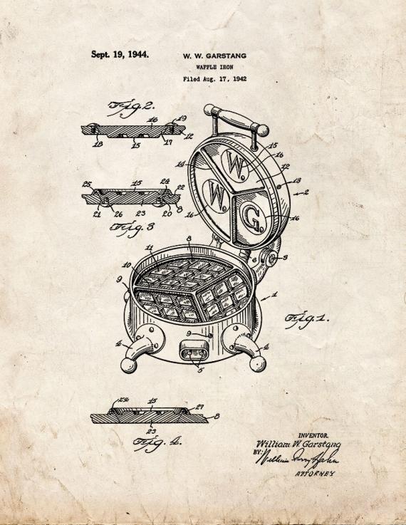Waffle Iron Patent Print