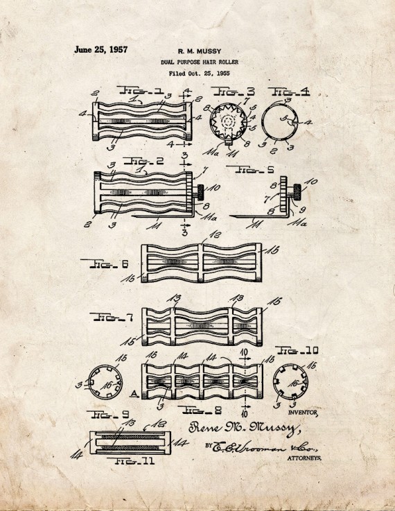 Hair Roller Patent Print