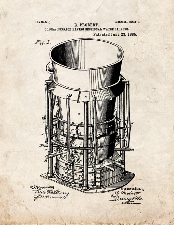 Cupola Furnace Having Sectional Water Jackets Patent Print