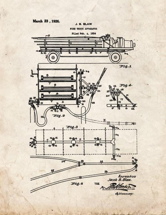 Fire-truck Apparatus Patent Print