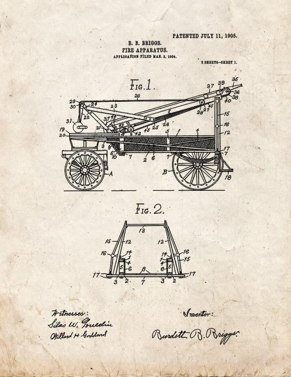 Fire Apparatus Patent Print