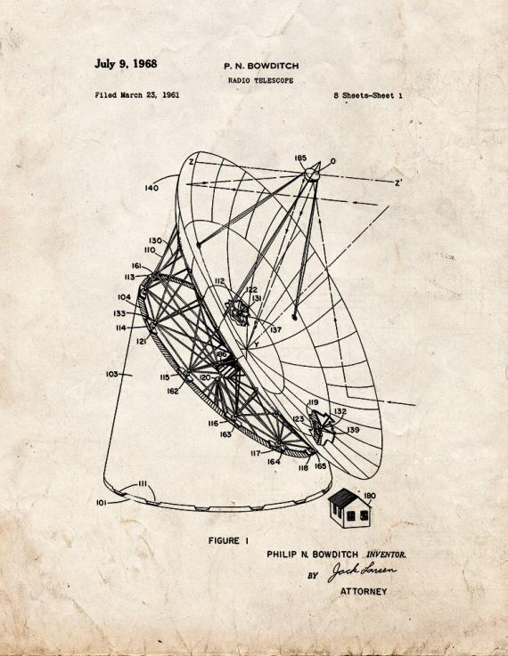 Radio Telescope Patent Print
