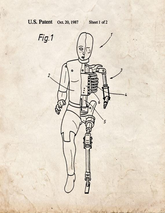 Car Crash Test Dummy Patent Print