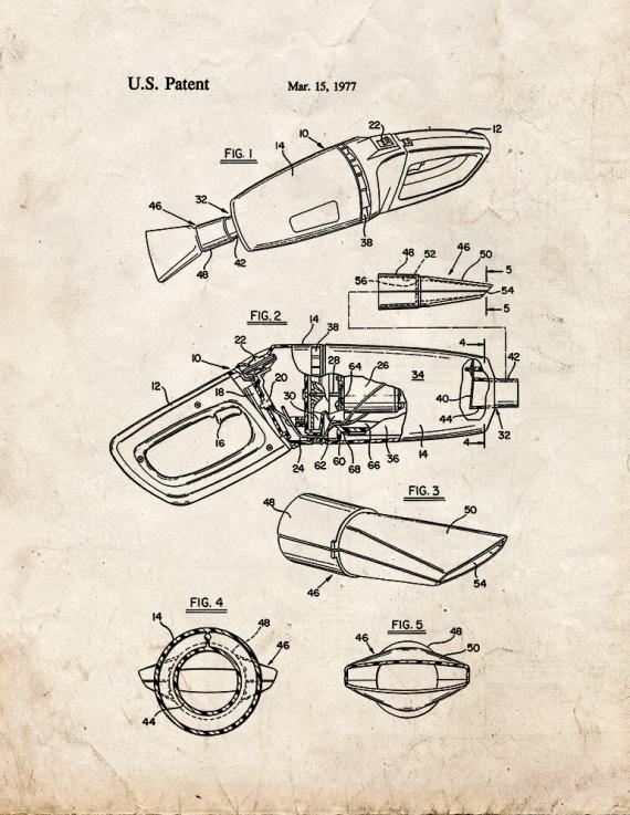 Cordless Vacuum Cleaner Patent Print