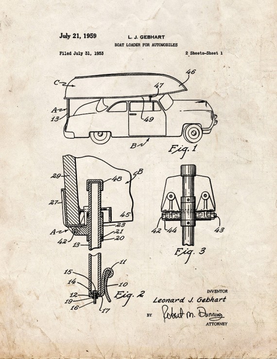 Boat Loader for Automobiles Patent Print