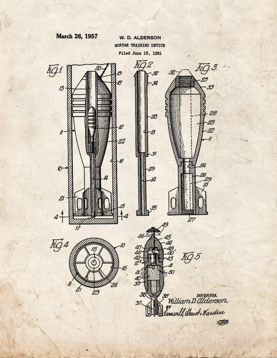 Mortar Training Device Patent Print
