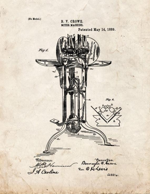 Miter Machine Patent Print