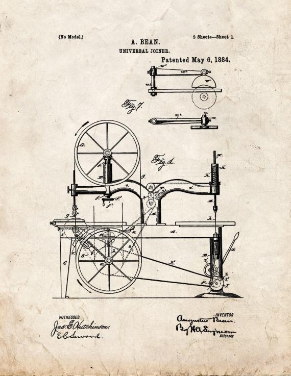 Universal Joiner Patent Print