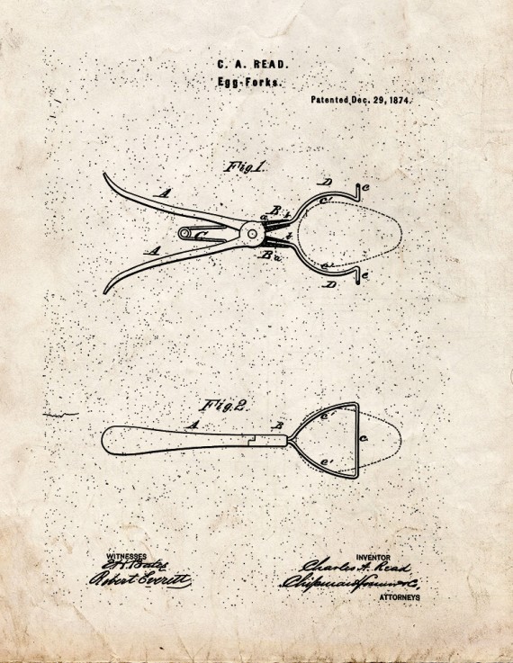 Egg Forks Patent Print