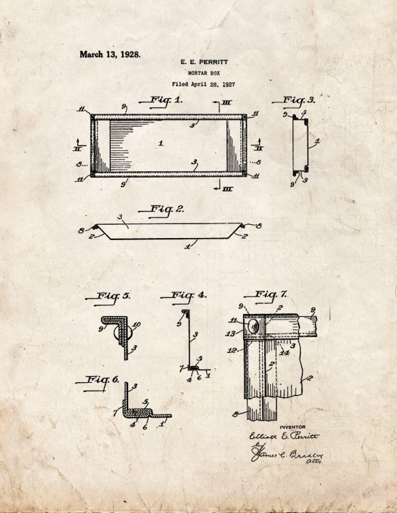 Mortar Box Patent Print