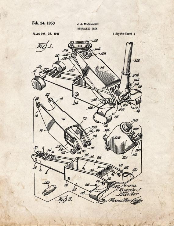 Hydraulic Jack Patent Print