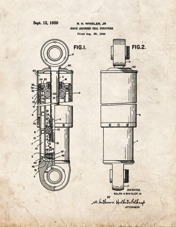 Shock Absorber Seal Structure Patent Print