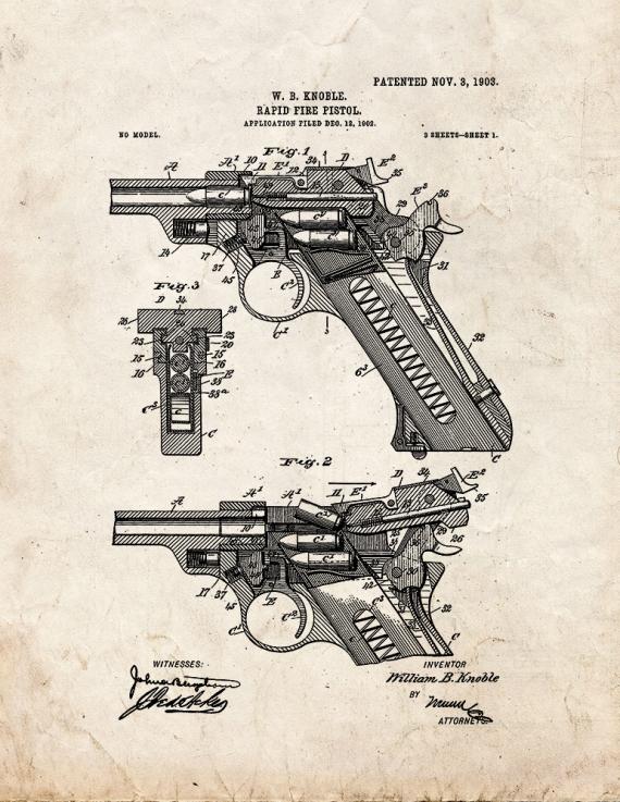 Rapid-fire Pistol Patent Print