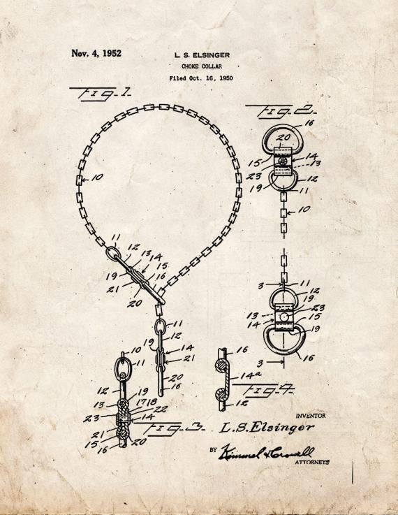 Choke Collar Patent Print