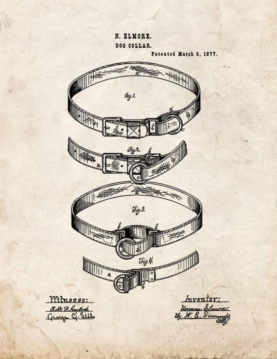 Dog Collar Patent Print