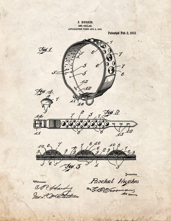 Dog Collar Patent Print