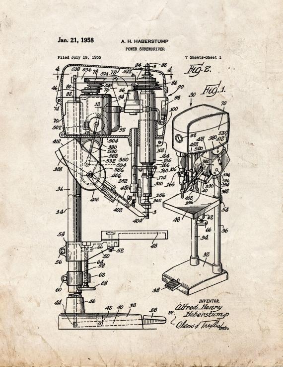 Power Screwdriver Patent Print