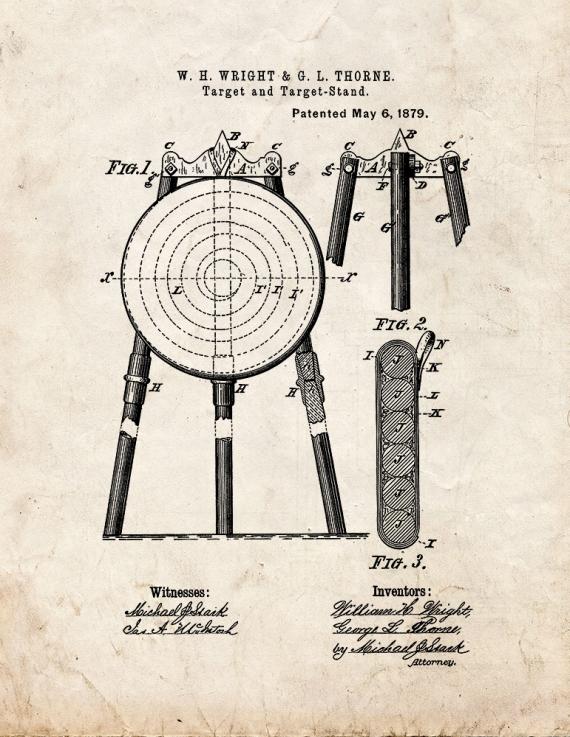 Target And Target-Stand Patent Print