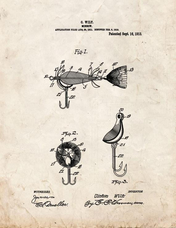 Minnow Patent Print