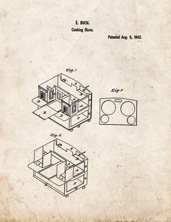 Cooking Stove Patent Print