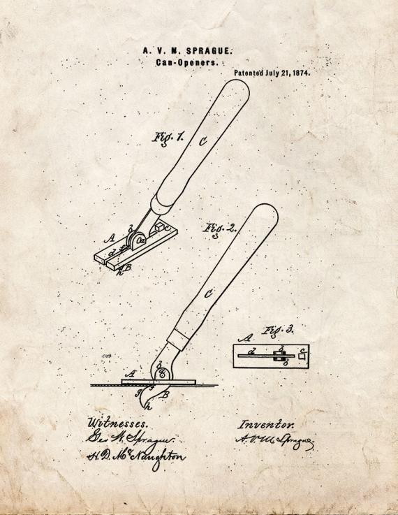 Can Opener Patent Print