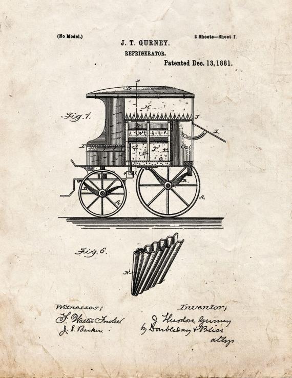 Refrigerator Patent Print