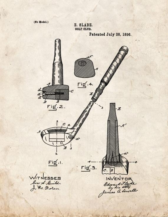 Golf Club Patent Print