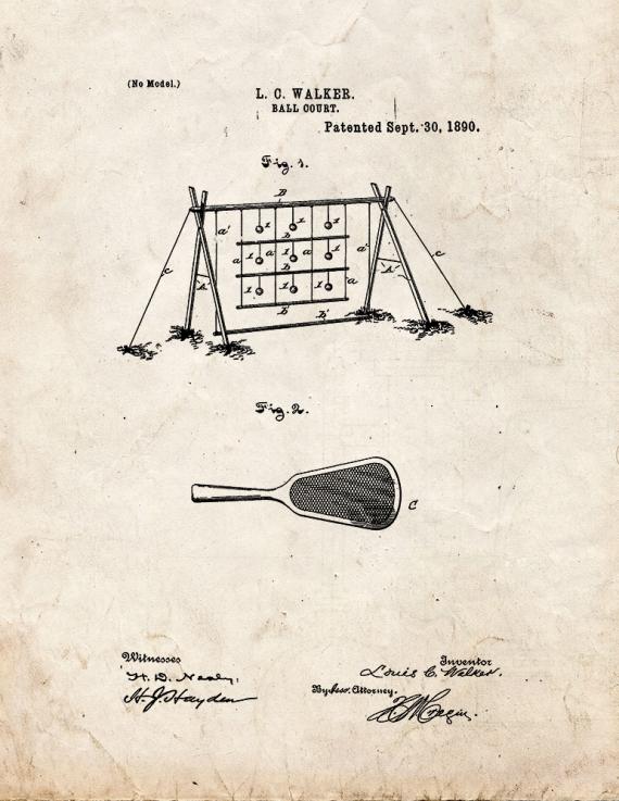 Ball Court Patent Print