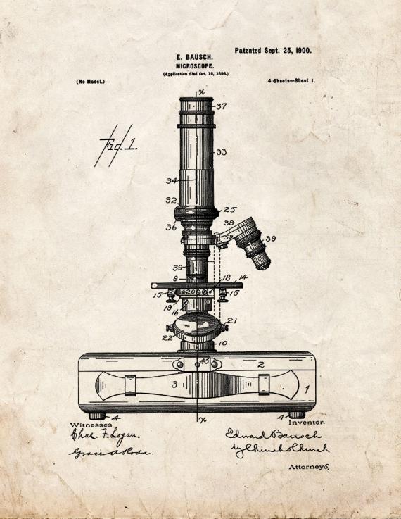 Microscope Patent Print