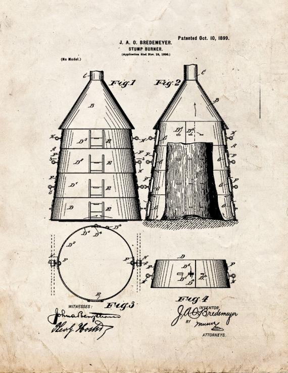 Stump Burner Patent Print