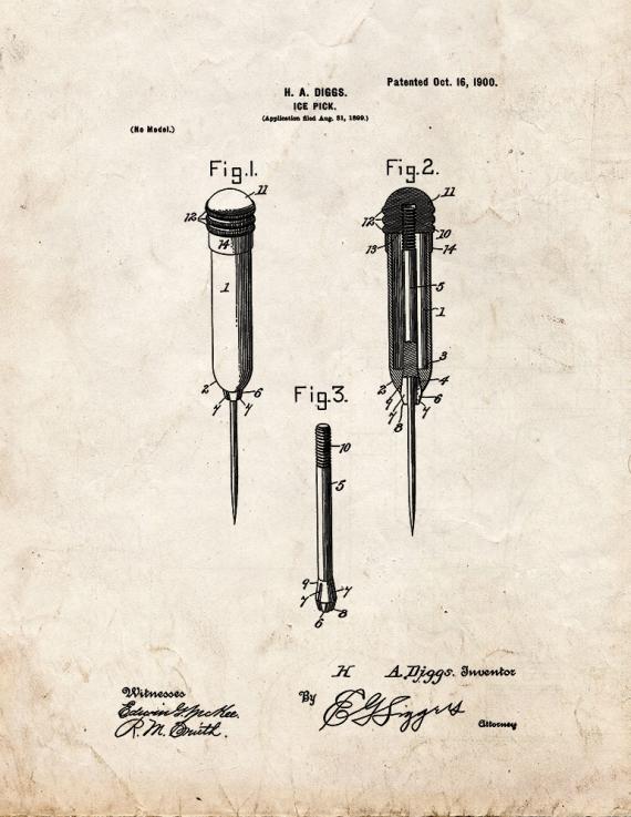 Ice-pick Patent Print