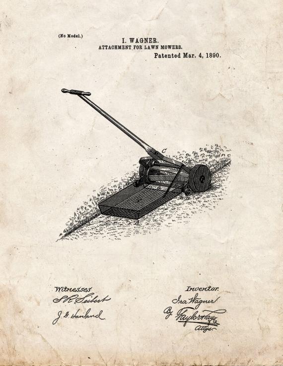 Lawn Mower Patent Print