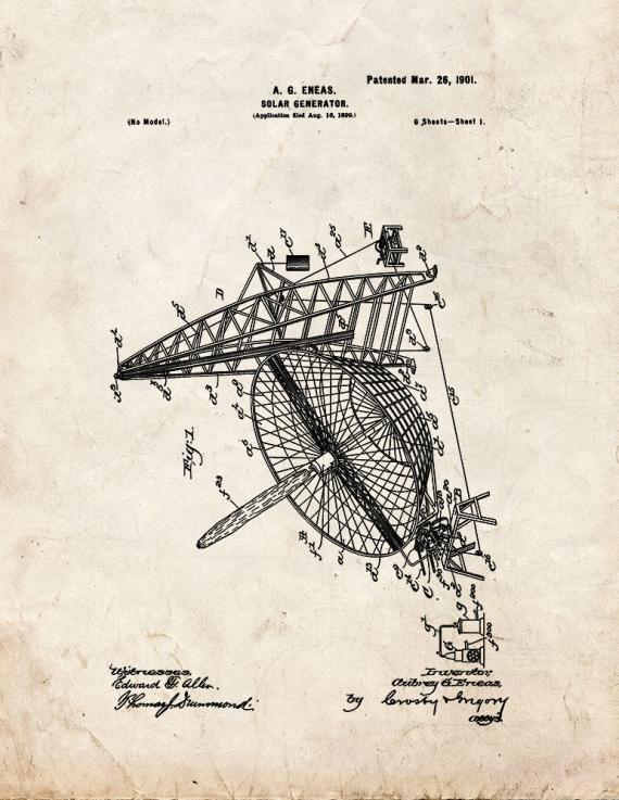 Solar Generator Patent Print