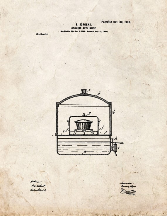 Cooking Appliance Patent Print