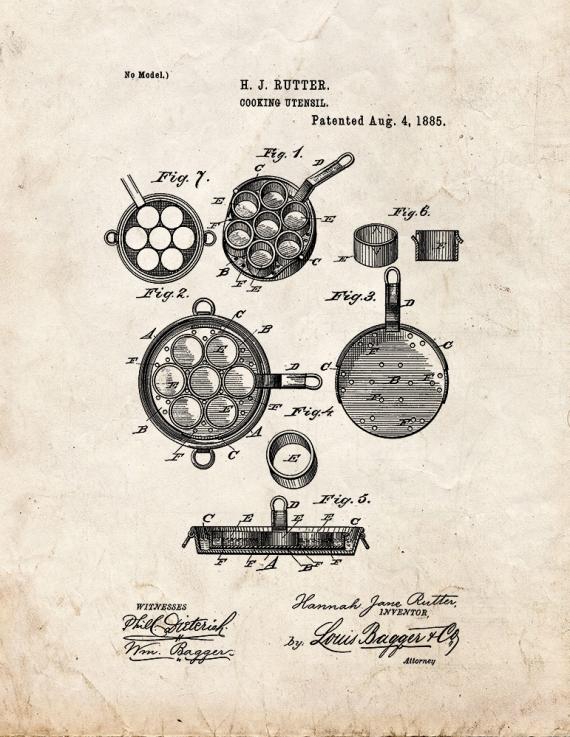 Cooking Utensil Patent Print