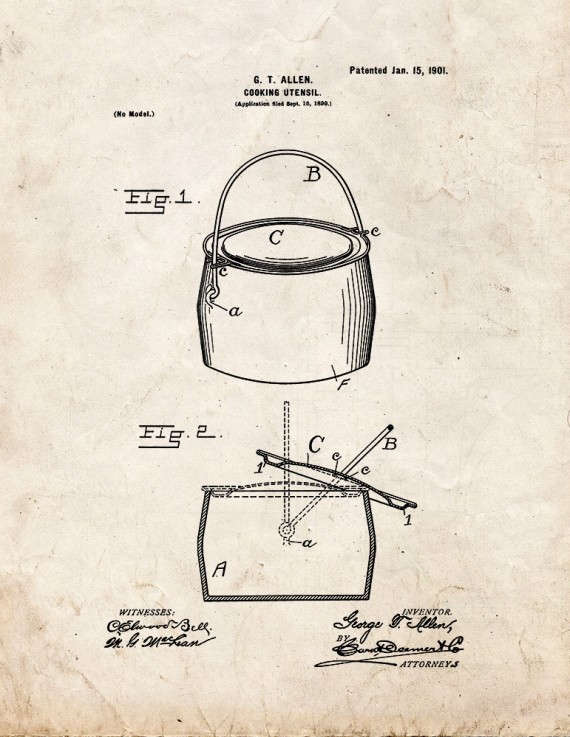 Cooking Utensil Patent Print